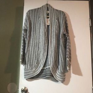 Black and white knitted cardigan